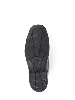 Pavers Black Leather Monk/Touch Fastening Gents Smart Shoes