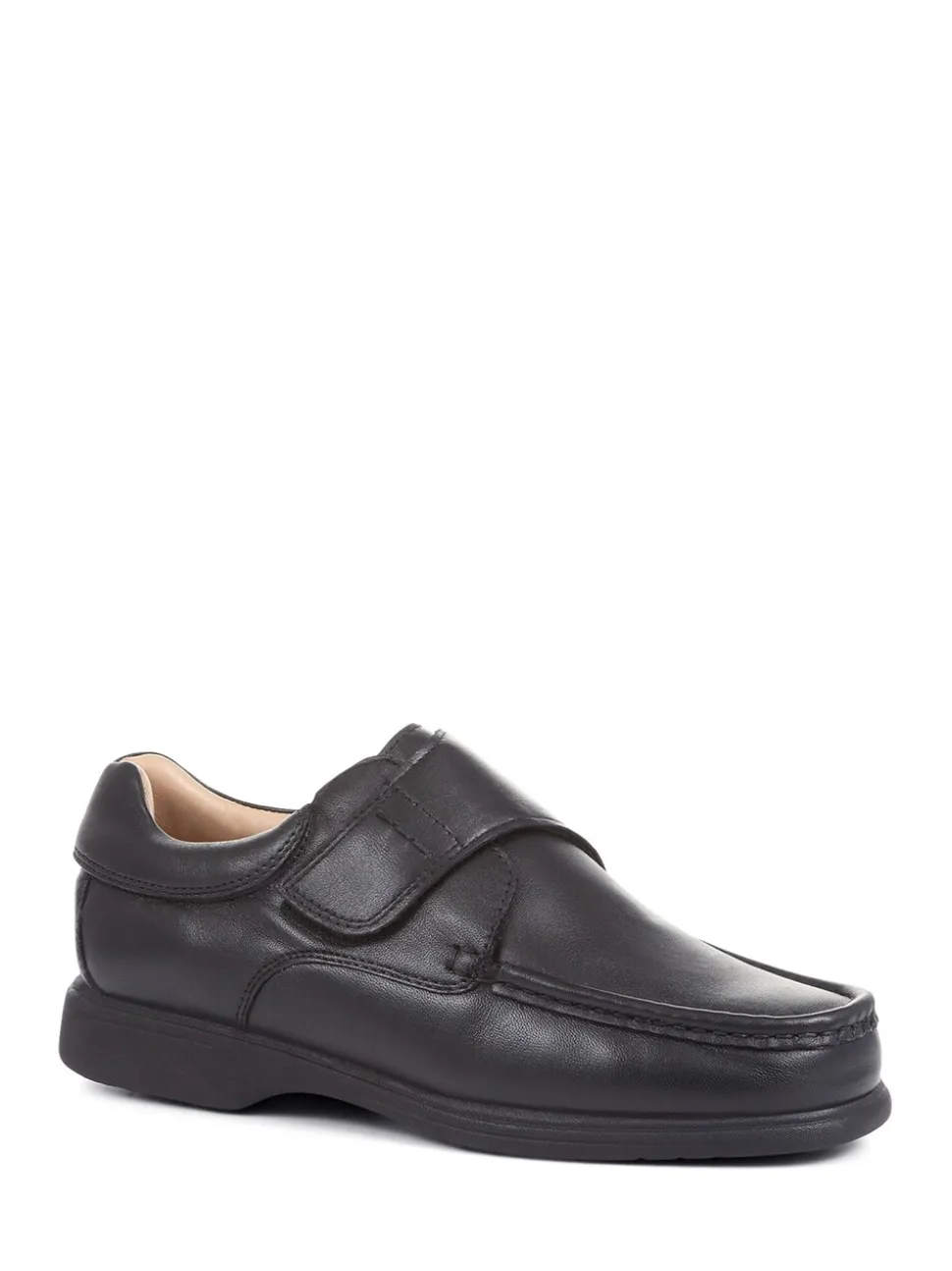 Pavers Black Monk/Touch Fastening Gents Smart Shoes