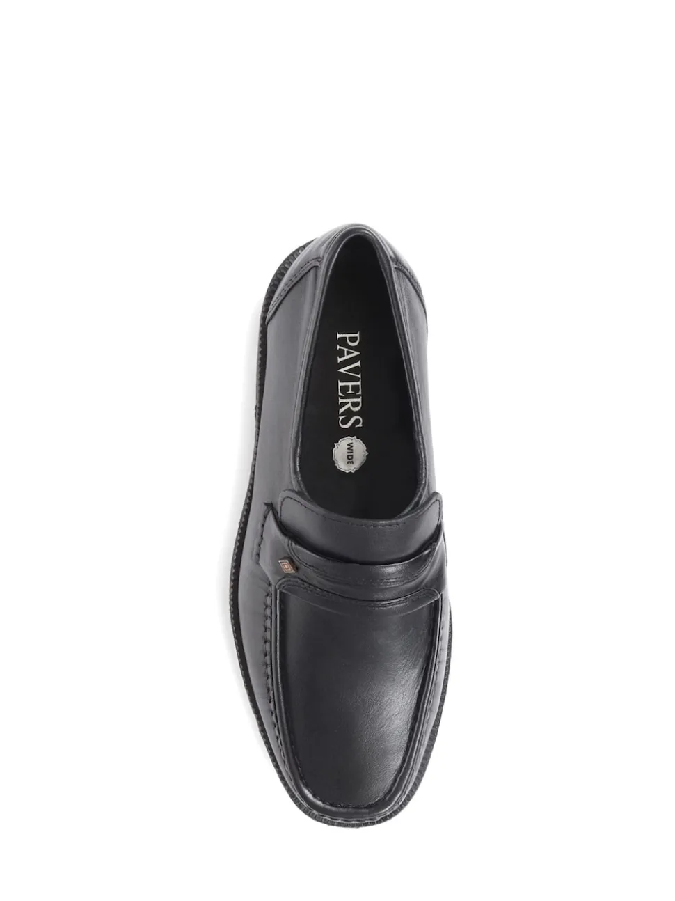 Pavers Black Pavers Gents Black Moccasin Smart Shoes