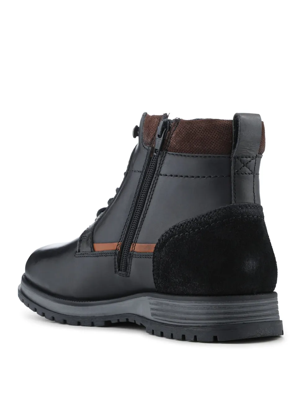 Pavers Black Wide Fit Leather Boots With Grip Sole