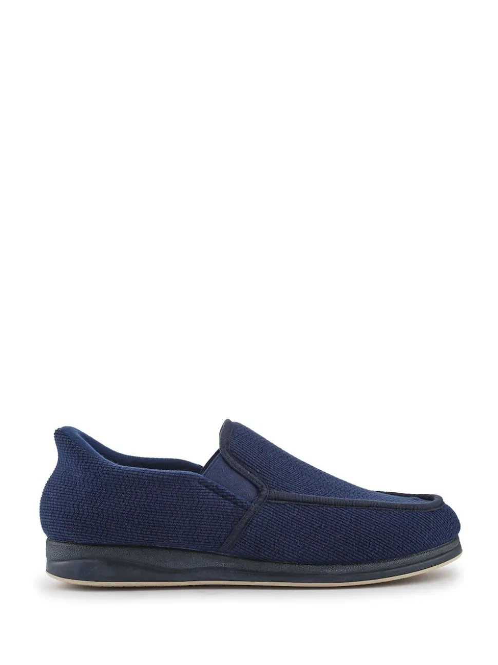 Pavers Blue Extra Wide Corduroy Slippers