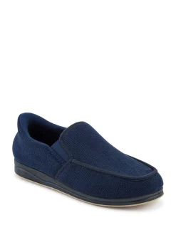 Pavers Blue Extra Wide Corduroy Slippers