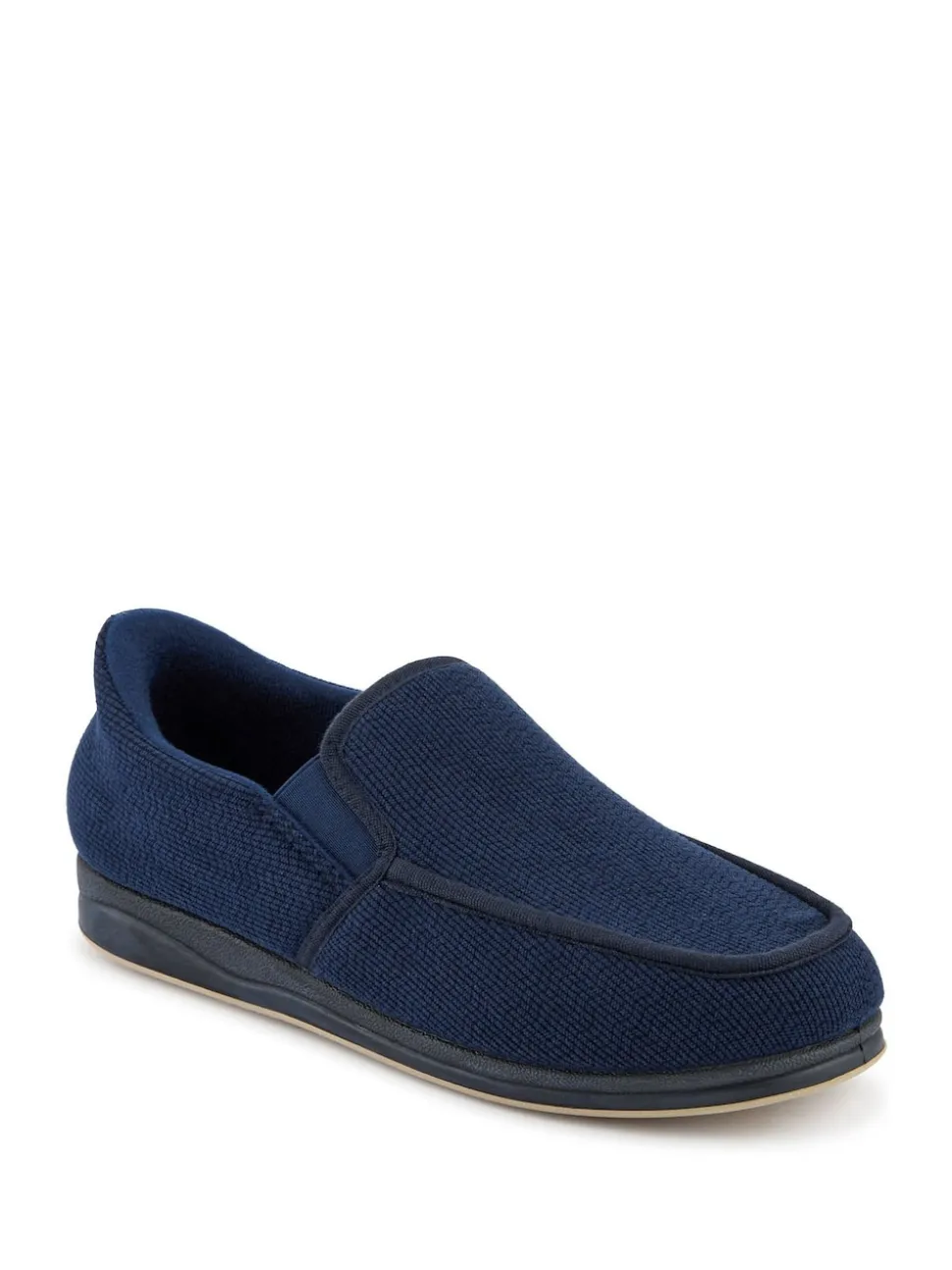 Pavers Blue Extra Wide Corduroy Slippers