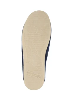 Pavers Blue Extra Wide Corduroy Slippers