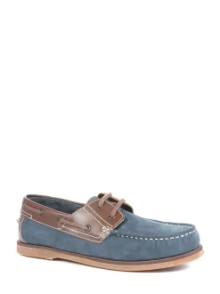 Pavers Blue Leather Boat Shoes