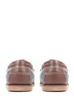Pavers Blue Leather Boat Shoes