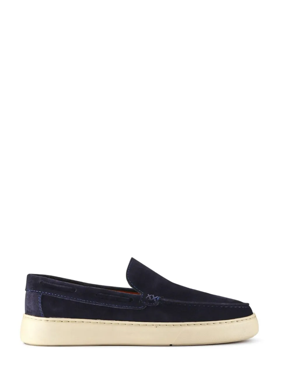 Pavers Blue Leather Slip-Ons Shoes