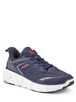 Pavers Blue Wide Fit Memory Foam Trainers