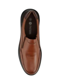 Pavers Brown Elasticated Lightweight Slip In Shoes