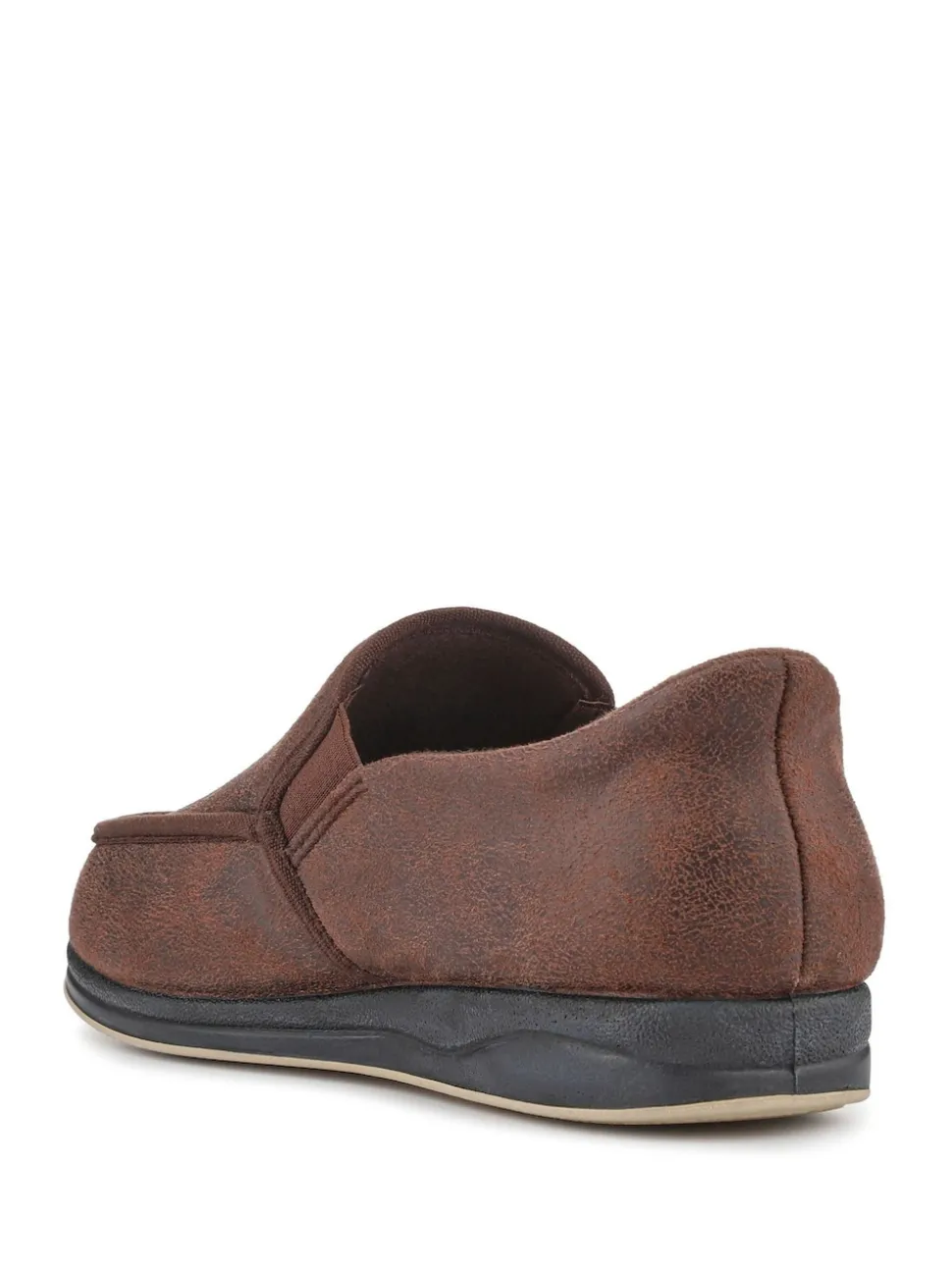 Pavers Brown Extra Wide Memory Foam Slippers