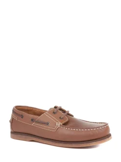 Pavers Brown Leather Boat Shoes