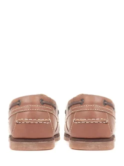 Pavers Brown Leather Boat Shoes