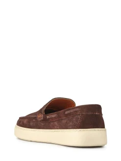 Pavers Brown Leather Slip-Ons Shoes
