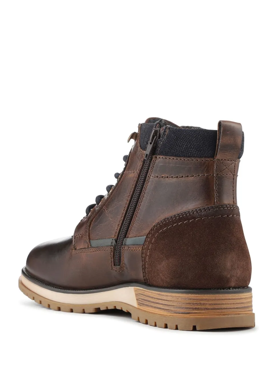 Pavers Brown Wide Fit Leather Boots With Grip Sole