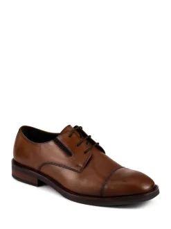 Pavers Brown Wide Fit Smart Leather Toe-Cap Shoes