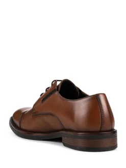 Pavers Brown Wide Fit Smart Leather Toe-Cap Shoes