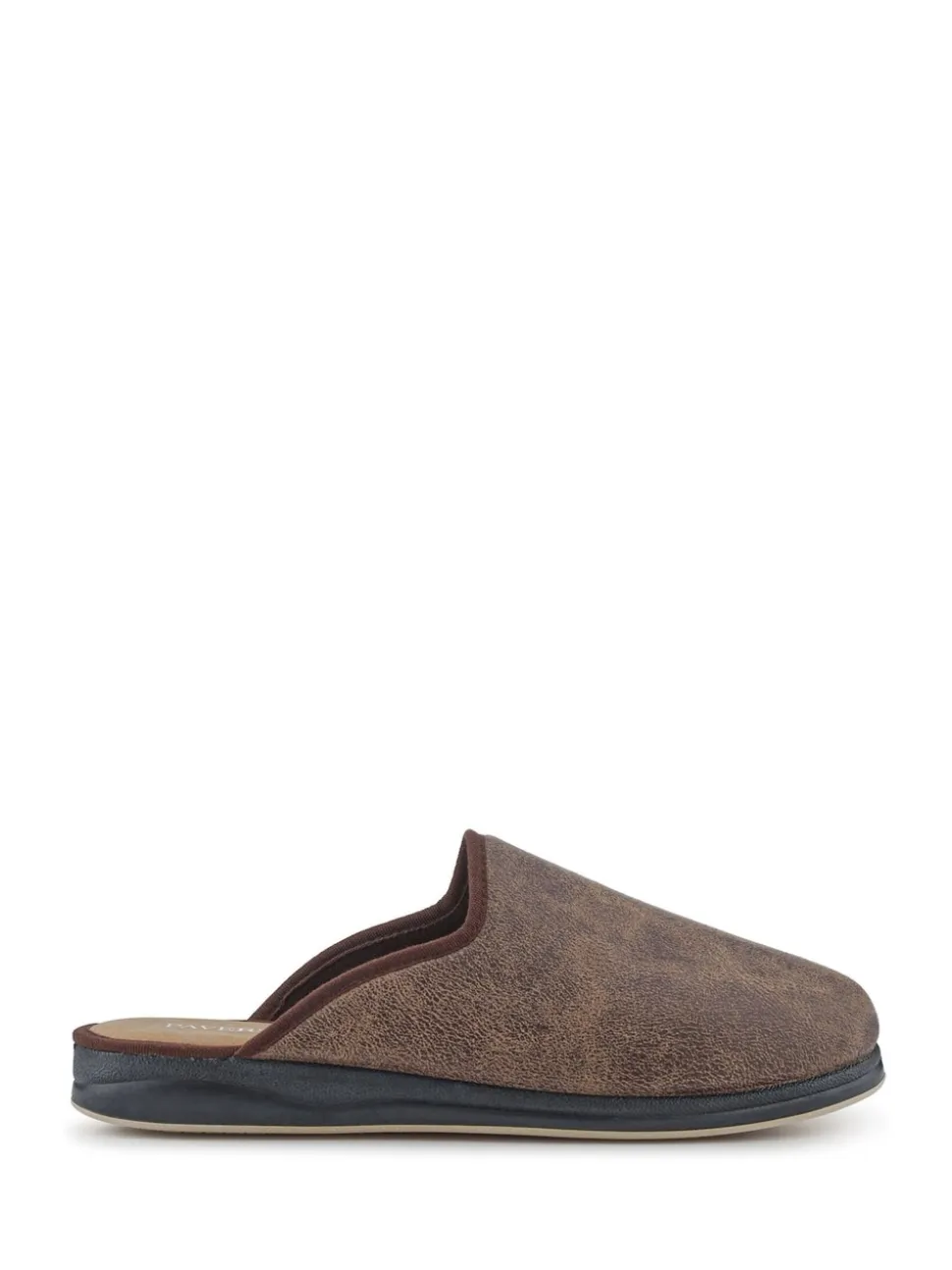 Pavers Brown Wide Fit Supportive Mule Slippers