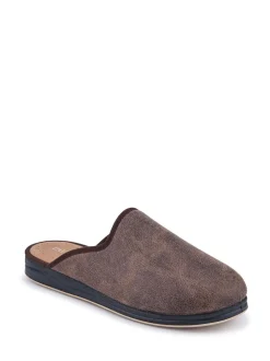 Pavers Brown Wide Fit Supportive Mule Slippers