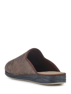 Pavers Brown Wide Fit Supportive Mule Slippers