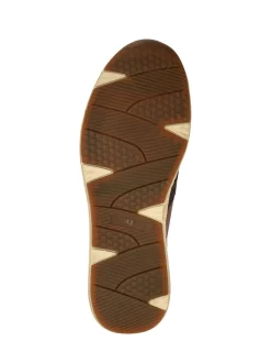 Pavers Brown Wide Fit Wide Fit Leather Lace-Up Trainers