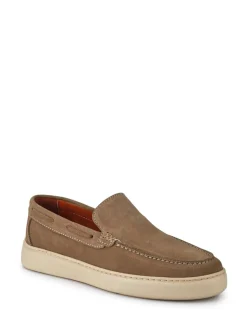 Pavers Cream Leather Slip-Ons Shoes