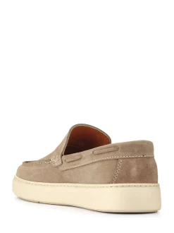 Pavers Cream Leather Slip-Ons Shoes