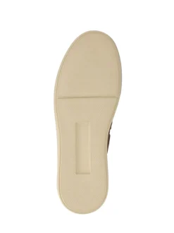 Pavers Cream Leather Slip-Ons Shoes