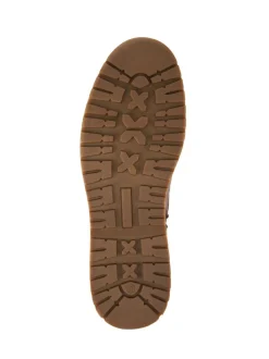 Pavers Dark Brown Wide Fit Leather Boots With Grip Sole