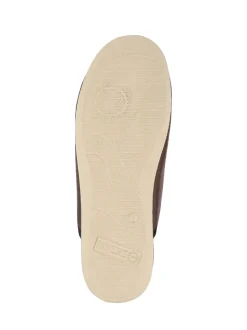 Pavers Dark Brown Wide Fit Supportive Mule Slippers