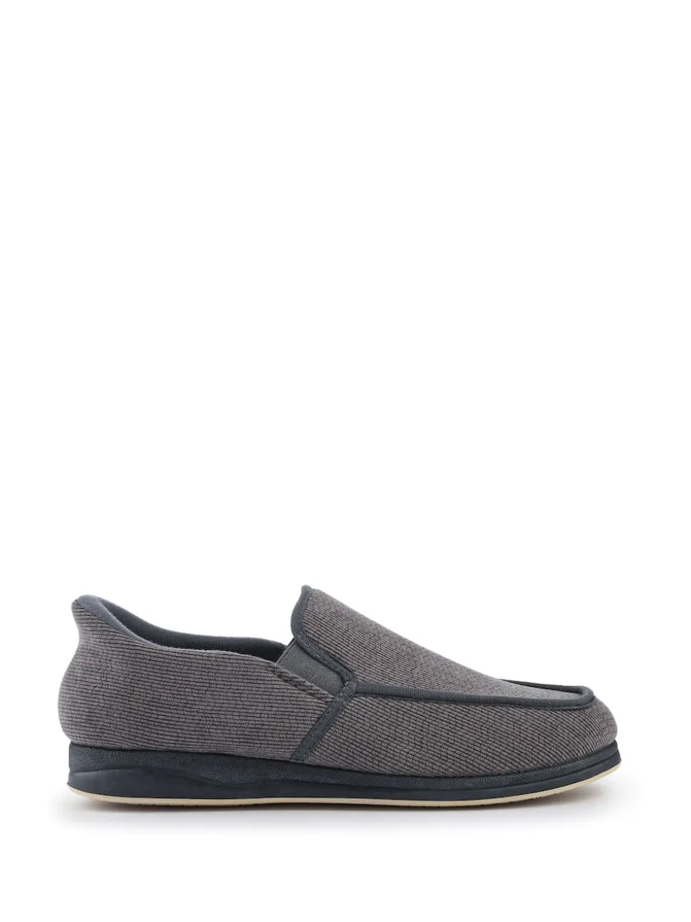Pavers Grey Extra Wide Corduroy Slippers