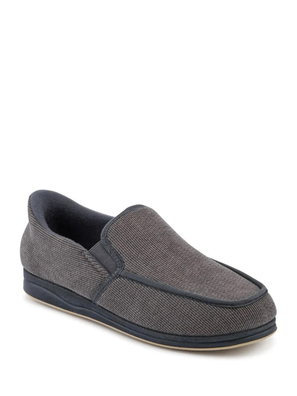 Pavers Grey Extra Wide Corduroy Slippers