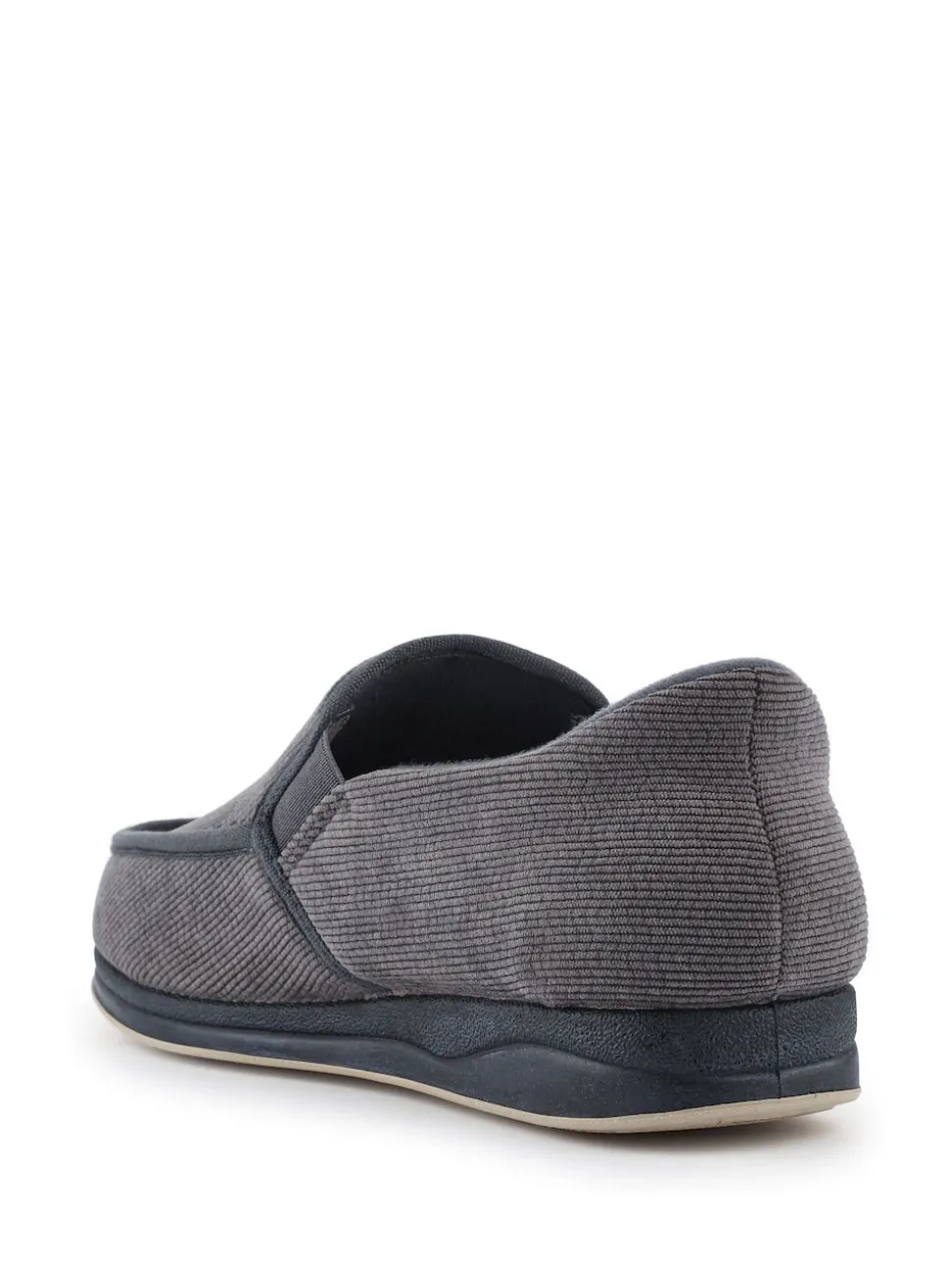 Pavers Grey Extra Wide Corduroy Slippers