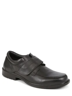 Pavers Leather Touch Fasten Black Shoes