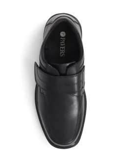 Pavers Leather Touch Fasten Black Shoes