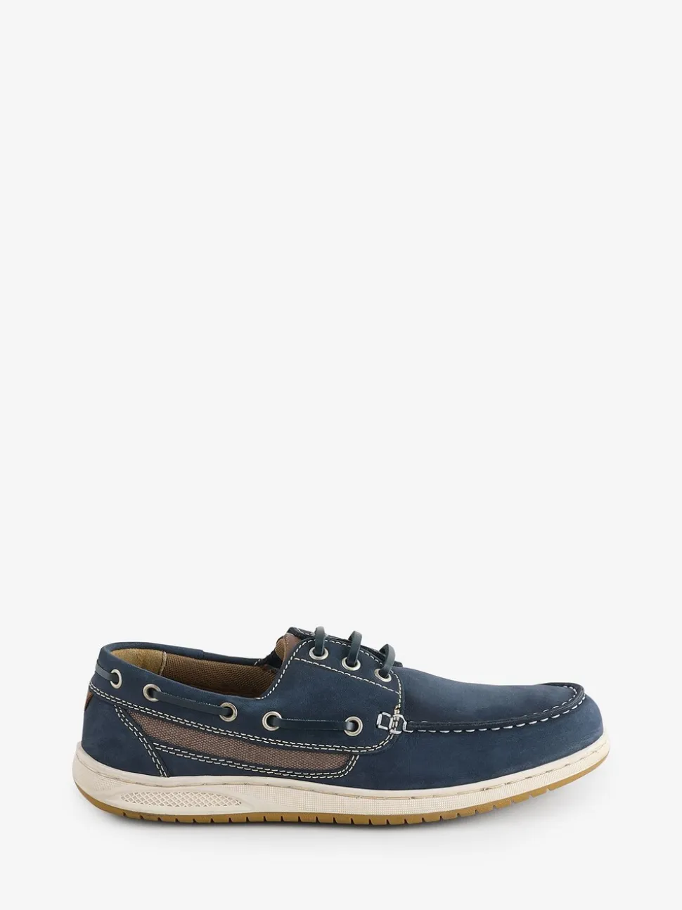 Pavers navy Leather Lace-Up Boat Shoes