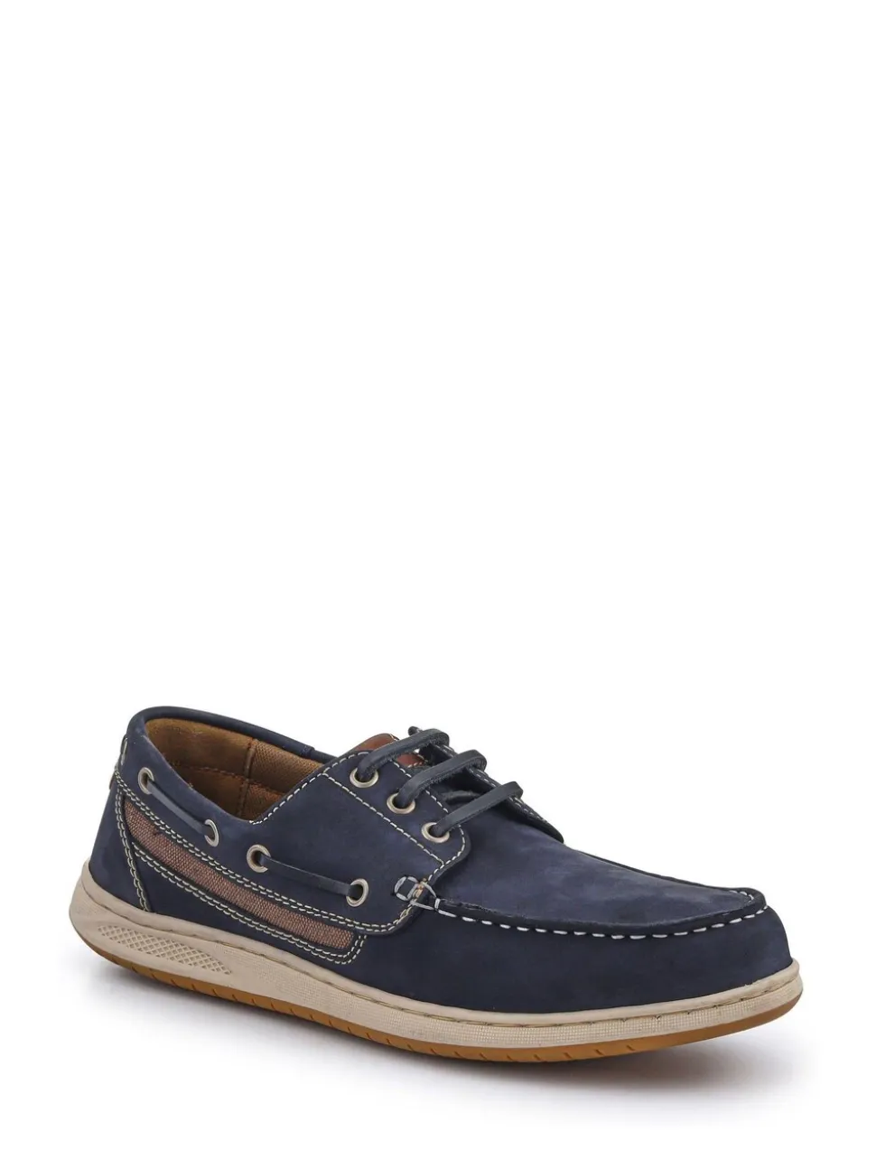Pavers navy Leather Lace-Up Boat Shoes