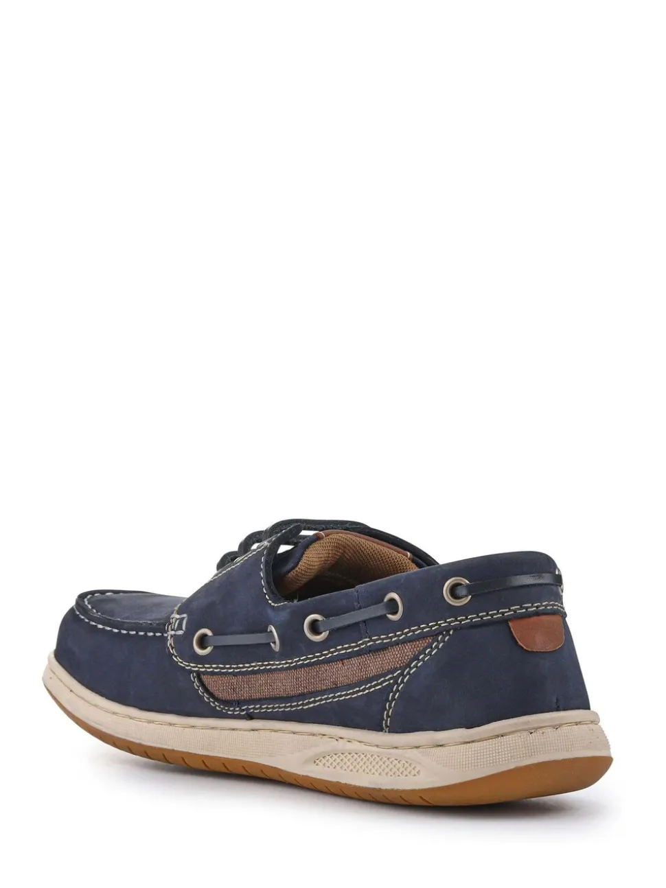 Pavers navy Leather Lace-Up Boat Shoes