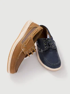 Pavers navy Leather Lace-Up Boat Shoes