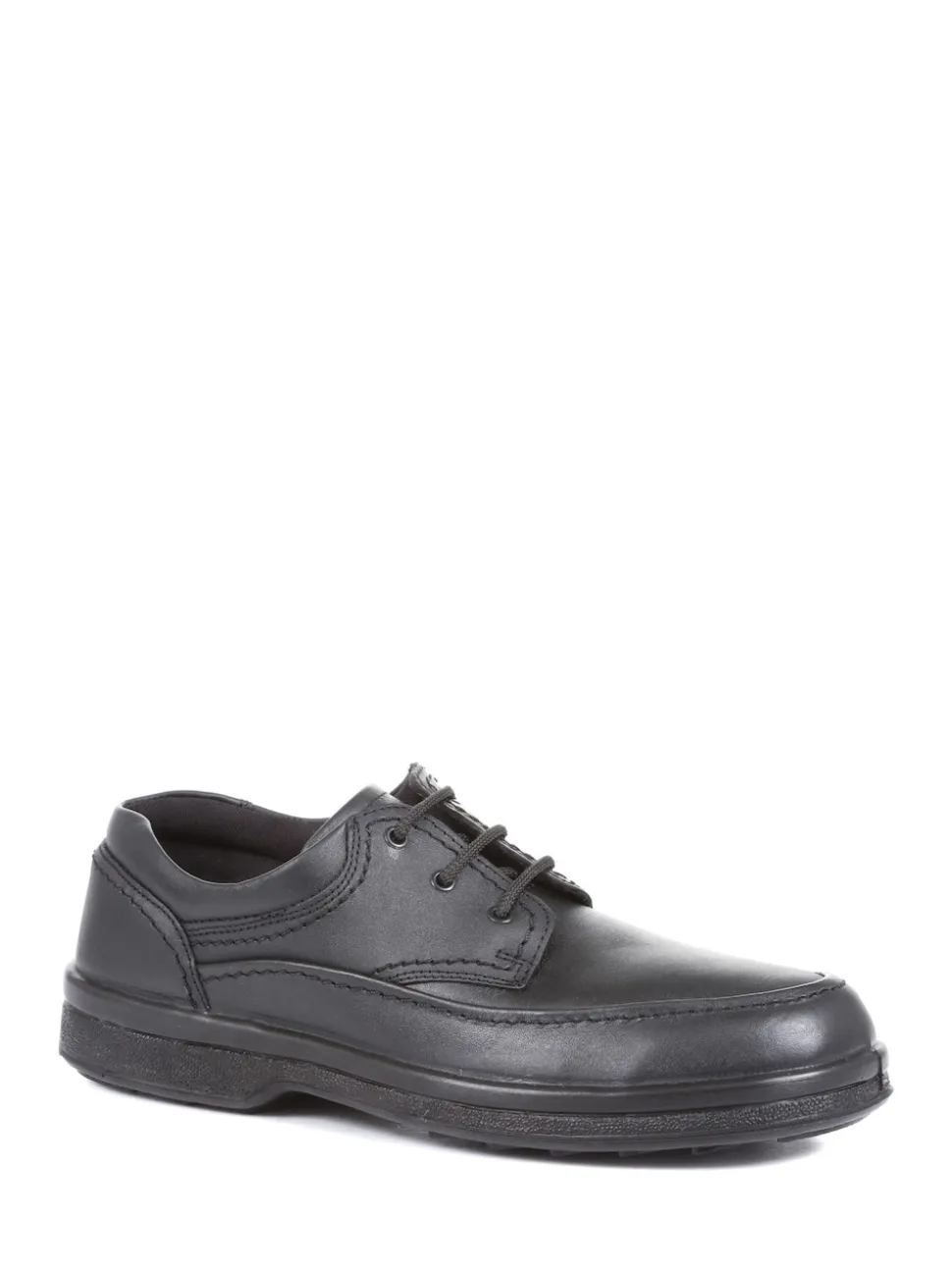 Pavers Wide Fit Black Leather Shoes