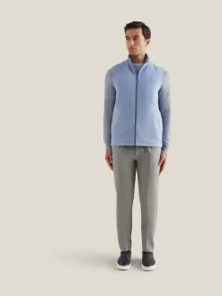 Peckham Rye Blue Full Zip Wool Blend Vest