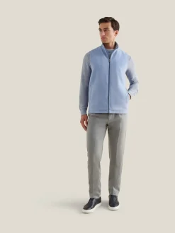Peckham Rye Blue Full Zip Wool Blend Vest