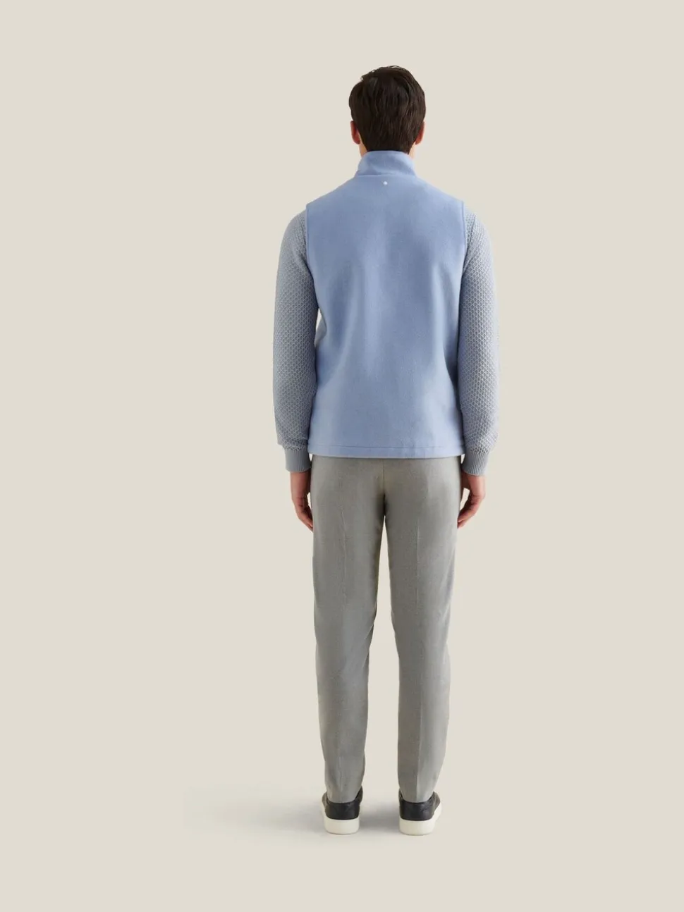 Peckham Rye Blue Full Zip Wool Blend Vest