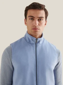 Peckham Rye Blue Full Zip Wool Blend Vest