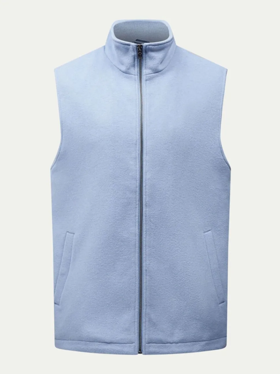 Peckham Rye Blue Full Zip Wool Blend Vest
