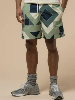 Penfield Green Mens Eldridge Print Packable Swim Shorts