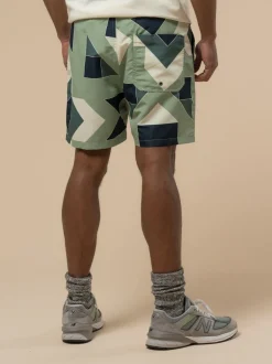 Penfield Green Mens Eldridge Print Packable Swim Shorts