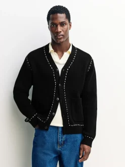 Percival Black Module Boxy Cardigan