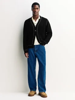 Percival Black Module Boxy Cardigan