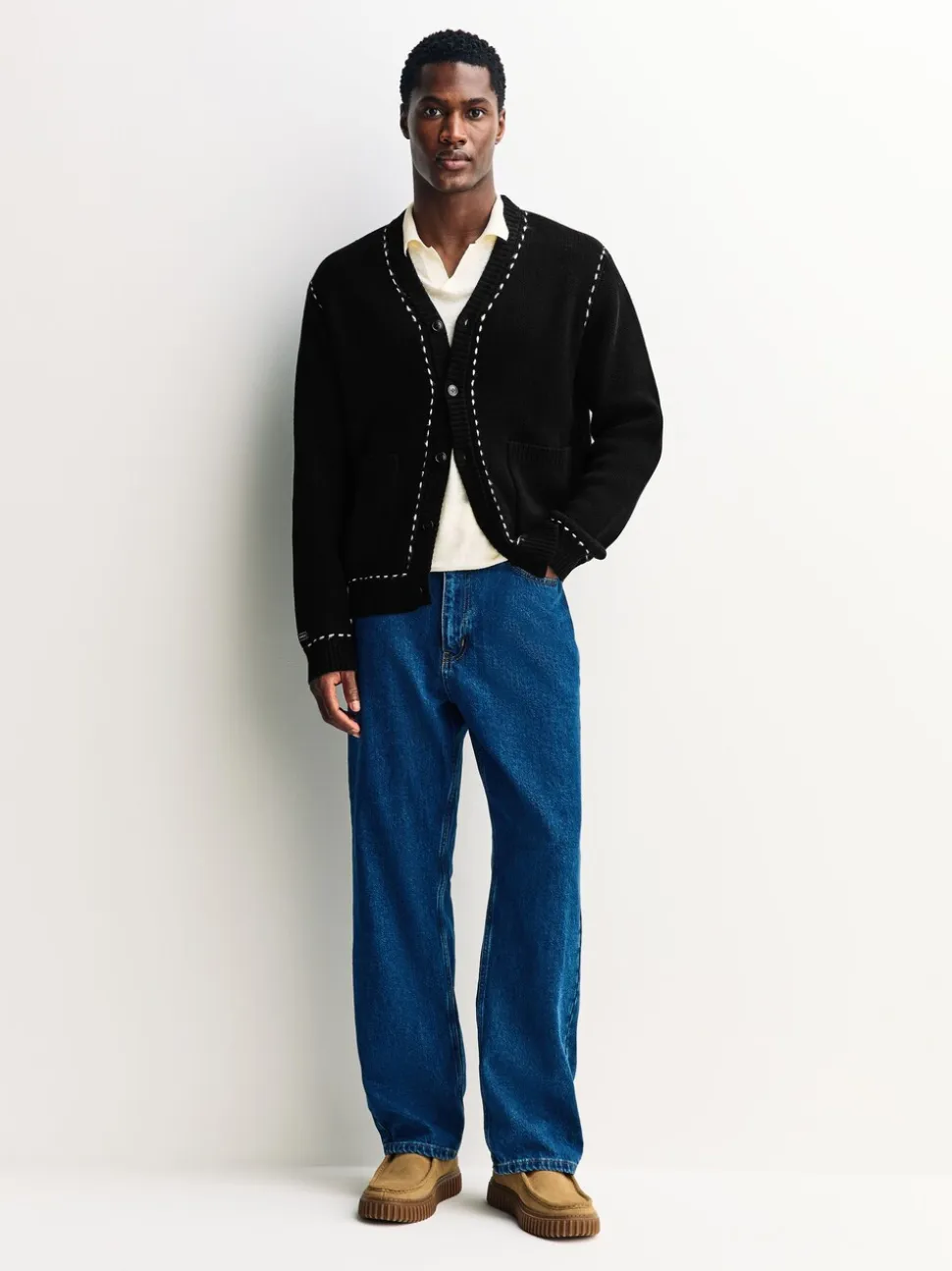Percival Black Module Boxy Cardigan