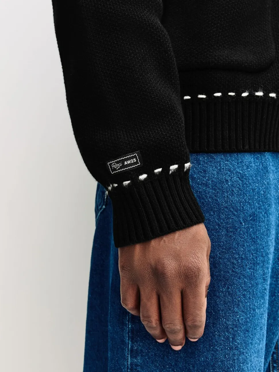 Percival Black Module Boxy Cardigan